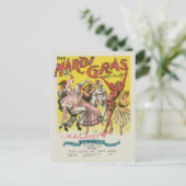 Carnaval Antieke Gele Poster Briefkaart (Staand voorkant)
