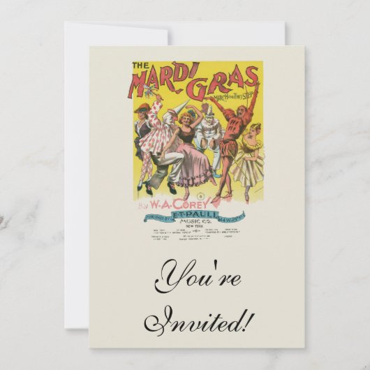 Carnaval Antieke Gele Poster Kaart (Voorkant)