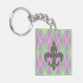 Carnaval Argyle Acryl Sleutelhanger (Voorkant Links)