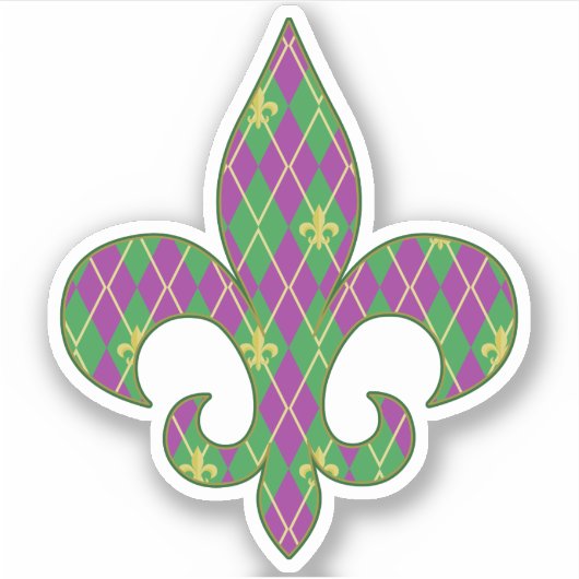 Carnaval Argyle Contour Sticker (Voorkant)