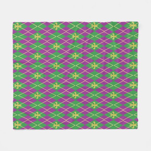 Carnaval Argyle Fleece Deken (Voorkant (Horizontaal))