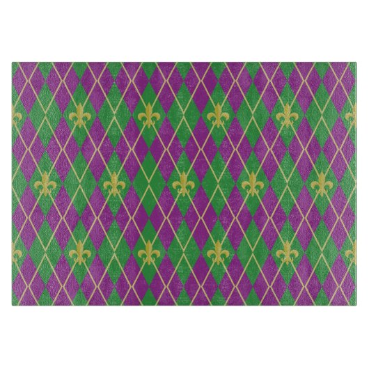 Carnaval Argyle glas snijplank (Voorkant)