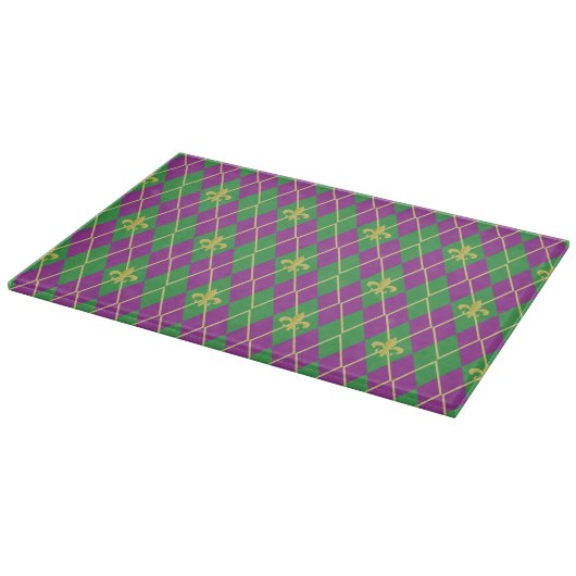 Carnaval Argyle glas snijplank (Hoek)