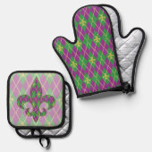 Carnaval Argyle Ovenwant & Pannenlap Set (Voorkant / Achterkant)
