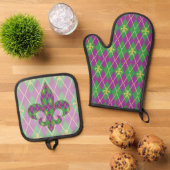 Carnaval Argyle Ovenwant & Pannenlap Set (Top down)