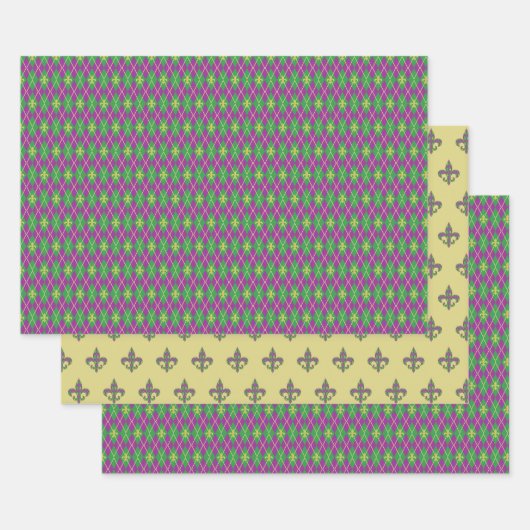 Carnaval Argyle Wrapping Papier Set Inpakpapier Vel (Set)