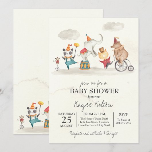 Carnaval Baby shower,  carnaval Kaart (Voorkant / Achterkant)