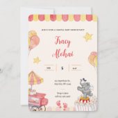Carnaval Baby shower Invitation | circusfeest Kaart (Voorkant)