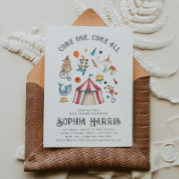 Carnaval Baby shower Uitnodiging | Circus Shower