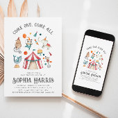 Carnaval Baby shower Uitnodiging | Circus Shower