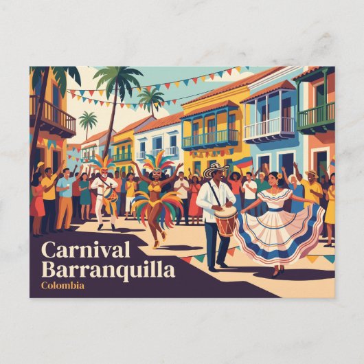 Carnaval Barranquilla Colombia Briefkaart (Voorkant)