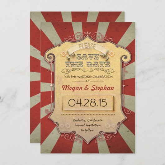 Carnaval Bewaar de datumkaarten Save The Date (Voorkant / Achterkant)