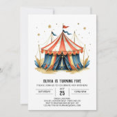 Carnaval Bewerkbare Magic Circus Verjaardag Kaart (Voorkant)