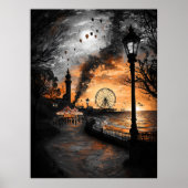  Carnaval bij Dusk – Nostalgische Beurs aan Zee Poster (Voorkant)