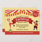 Carnaval Birthday Party Invitation Kaart (Voorkant / Achterkant)