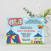 Carnaval Birthday Party Invitation Kaart (Staand voorkant)