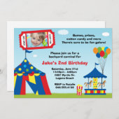 Carnaval Birthday Party Invitation Kaart (Voorkant / Achterkant)