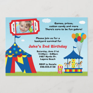 Carnaval Birthday Party Invitation Kaart