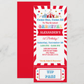 Carnaval Birthday Party Ticket Invitation Kaart (Voorkant / Achterkant)