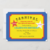 Carnaval Birthday Party Ticket Invitation Kaart (Voorkant)
