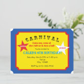 Carnaval Birthday Party Ticket Invitation Kaart (Staand voorkant)