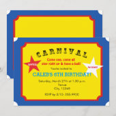 Carnaval Birthday Party Ticket Invitation Kaart (Voorkant / Achterkant)