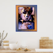 carnaval blauw goud poster (Keuken)