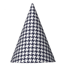 Carnaval Blue Houndstooth Birthday Feesthoedjes