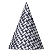 Carnaval Blue Houndstooth Birthday Feesthoedjes (Links)