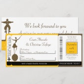 Carnaval Boarding Pass bruiloft uitnodiging (Voorkant / Achterkant)