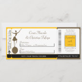 Carnaval Boarding Pass bruiloft uitnodiging (Voorkant)