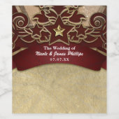  Carnaval Bourgogne & Gold Custom Wijnlabel Wijn Etiket (Enkel label)