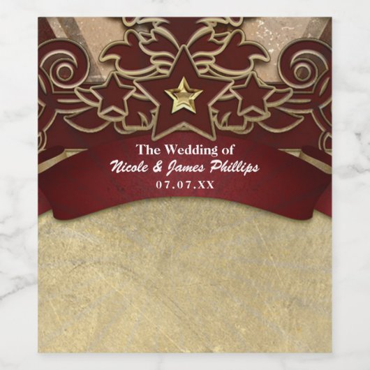  Carnaval Bourgogne & Gold Custom Wijnlabel Wijn Etiket (Enkel label)