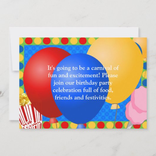 Carnaval Bright Lights Aangepaste Uitnodigingen (Achterkant)