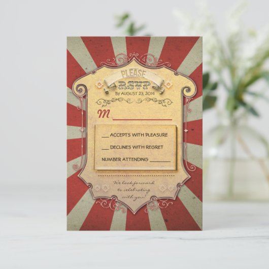 Carnaval bruiloft RSVP (Staand voorkant)