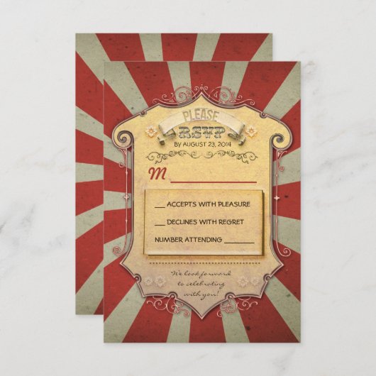 Carnaval bruiloft RSVP (Voorkant / Achterkant)