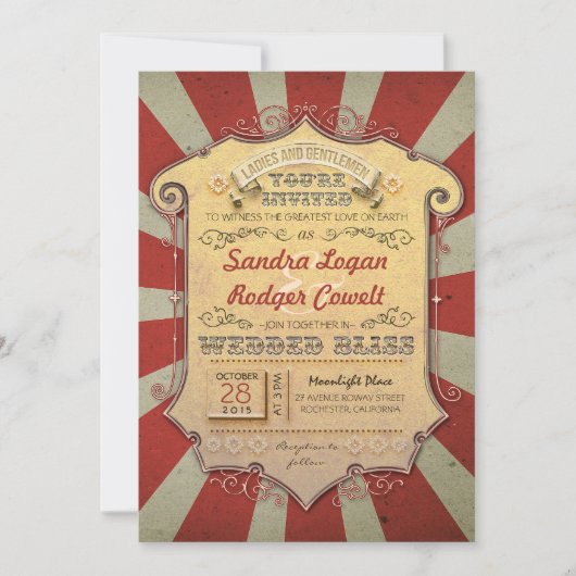 Carnaval bruiloft uitnodigingen (Voorkant)