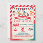  carnaval Circus Animals Baby shower Uitnodigen Kaart (Voorkant)