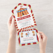  carnaval Circus Baby shower All In One Uitnodiging (Afscheurbaar)