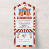  carnaval Circus Baby shower All In One Uitnodiging (Binnen)