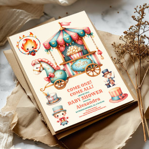 Carnaval Circus Baby shower Kaart