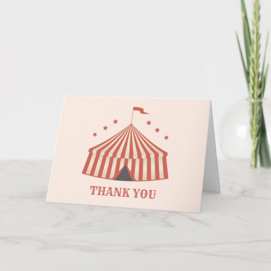  Carnaval Circus Big Top Baby shower Bedankkaart (Voorkant)