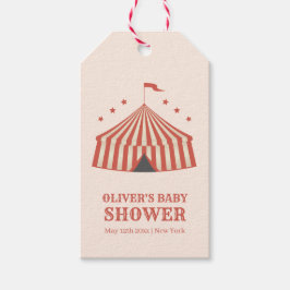 Carnaval Circus Big Top Baby shower Cadeaulabel