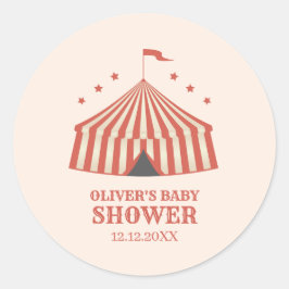 Carnaval Circus Big Top Baby shower Ronde Sticker