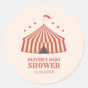 Carnaval Circus Big Top Baby shower Ronde Sticker
