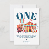 Carnaval Circus Big Top Blauw Dank u Kaart (Voorkant)