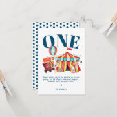 Carnaval Circus Big Top Blauw Dank u Kaart (Voorkant / Achterkant in situ)