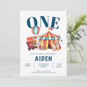 Carnaval Circus Big Top Een 1e Verjaardag Kaart (Staand voorkant)
