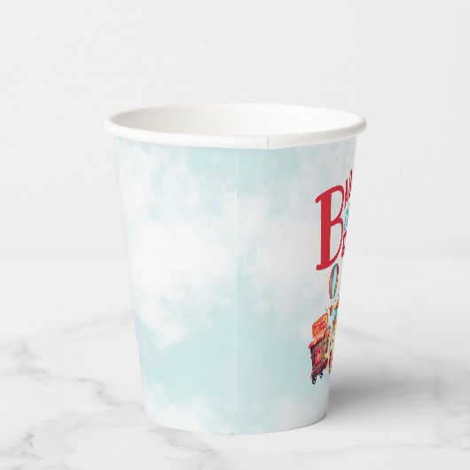 Carnaval Circus Blauw Baby shower Papieren Bekers (Rechts)
