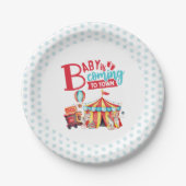 Carnaval Circus Blauw Baby shower Papieren Bordje (Voorkant)